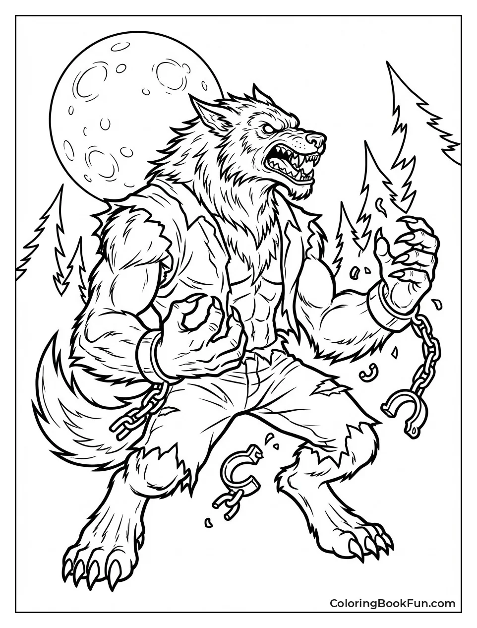 Werewolf Breaking Iron Chains