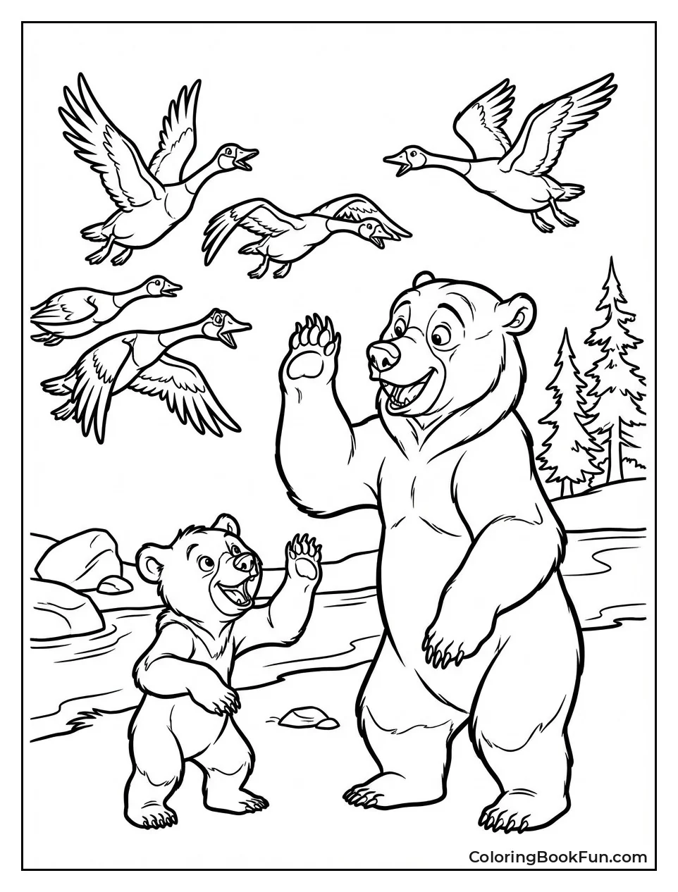 Chasing Loud Geese in Field