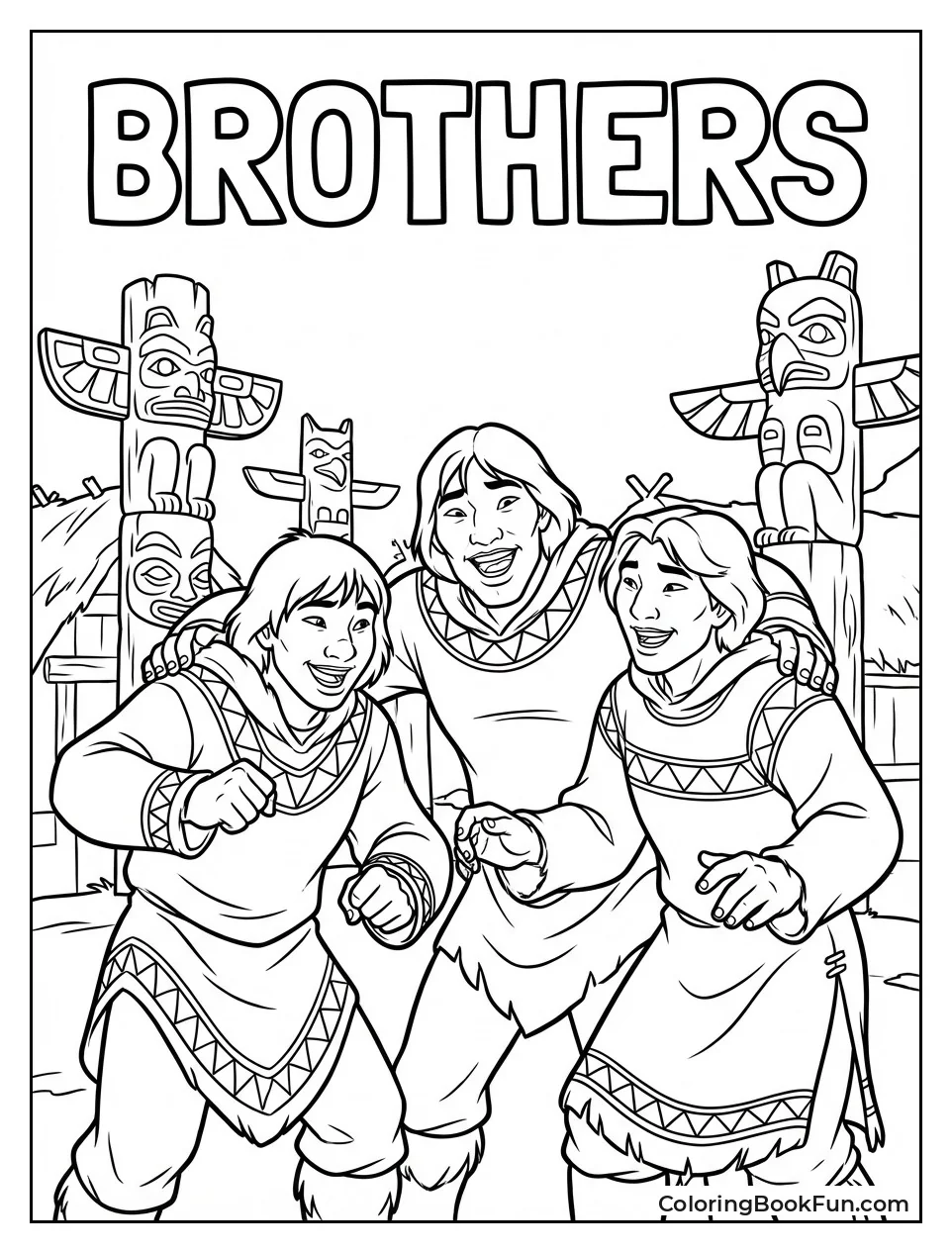 Human Brothers Laugh in Village