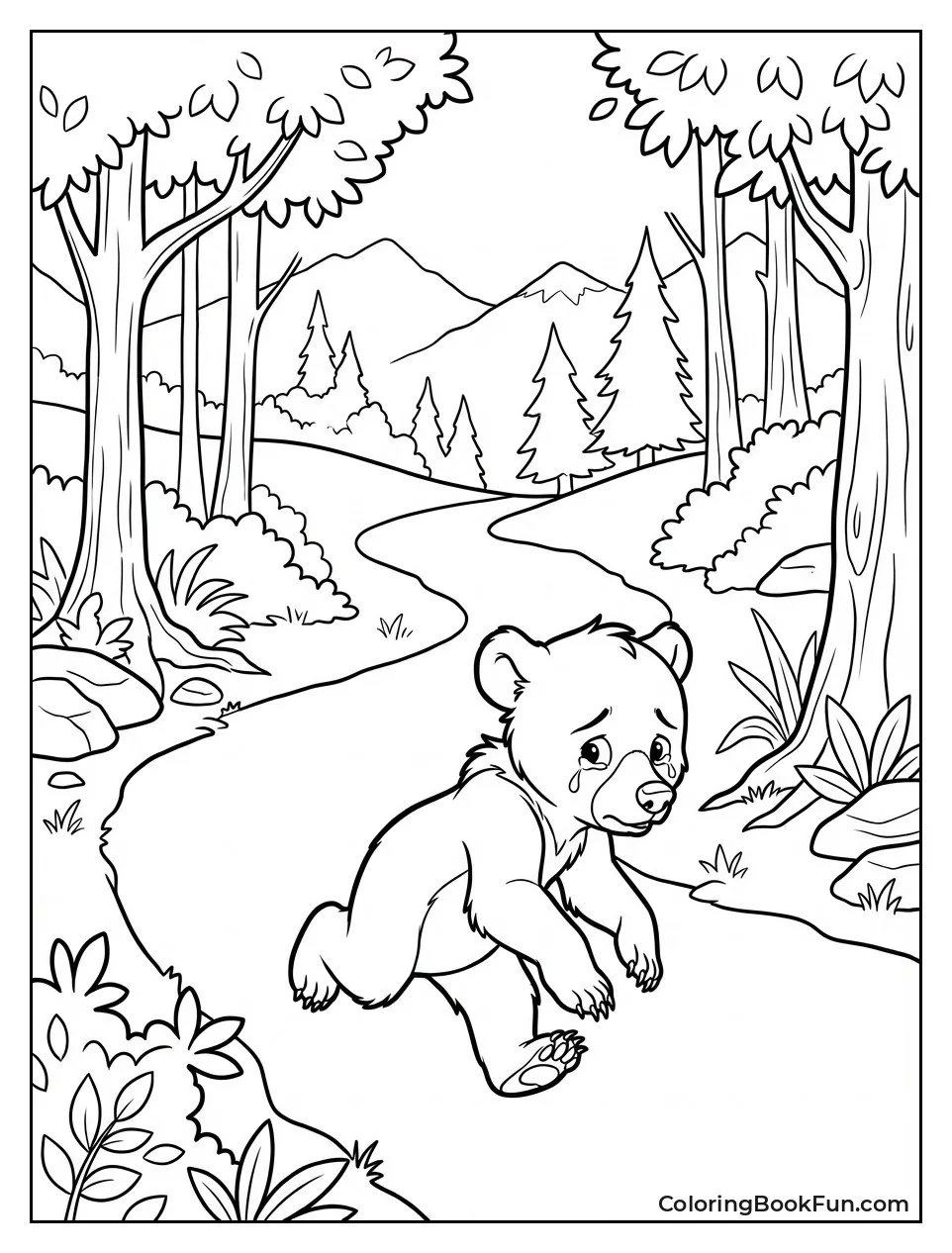 Sad Koda Runs through Woods