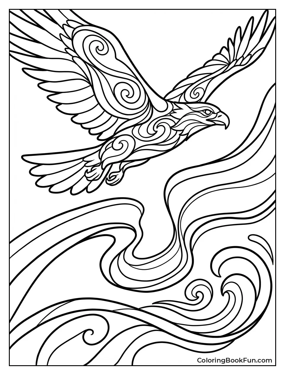 Eagle Sitka Soars with Lights