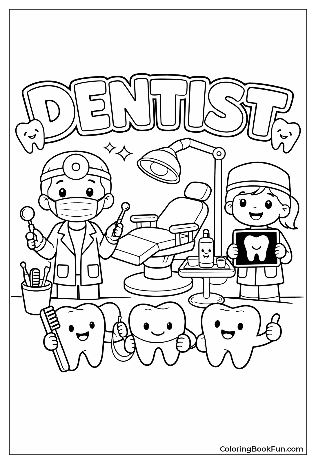 Bubble Letters Spell Dentist