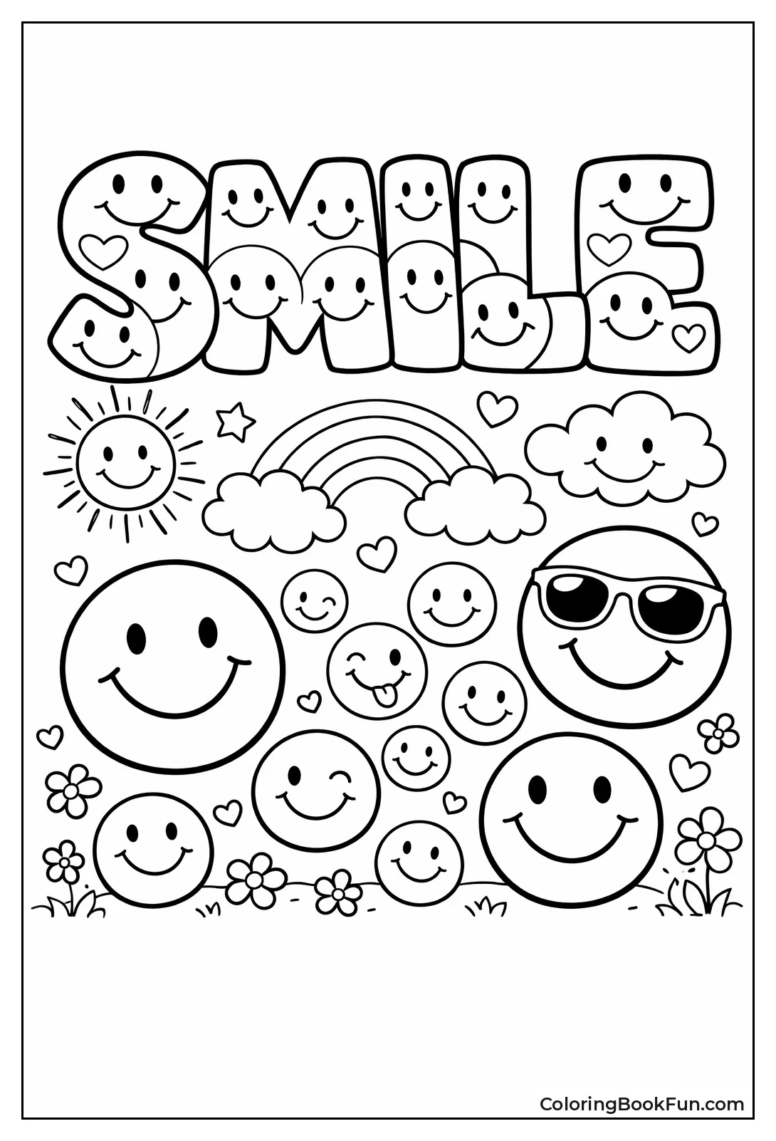 Bubble Letters Spell Smile