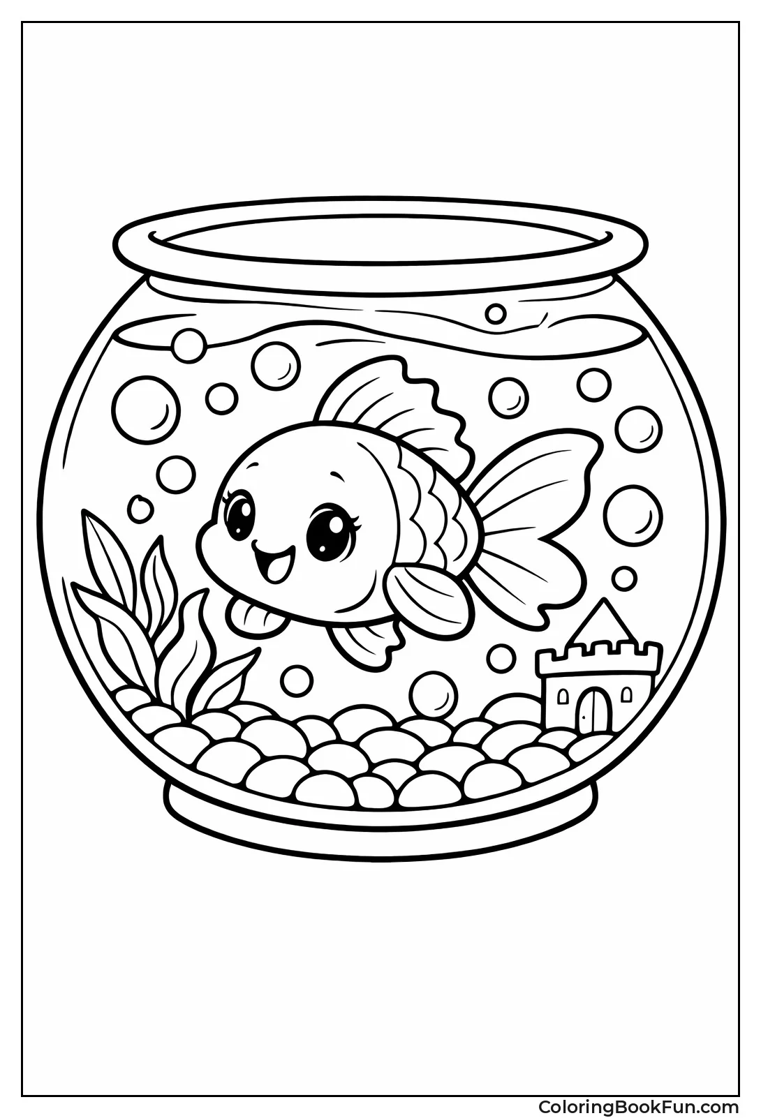 Baby Goldfish with Bubbles