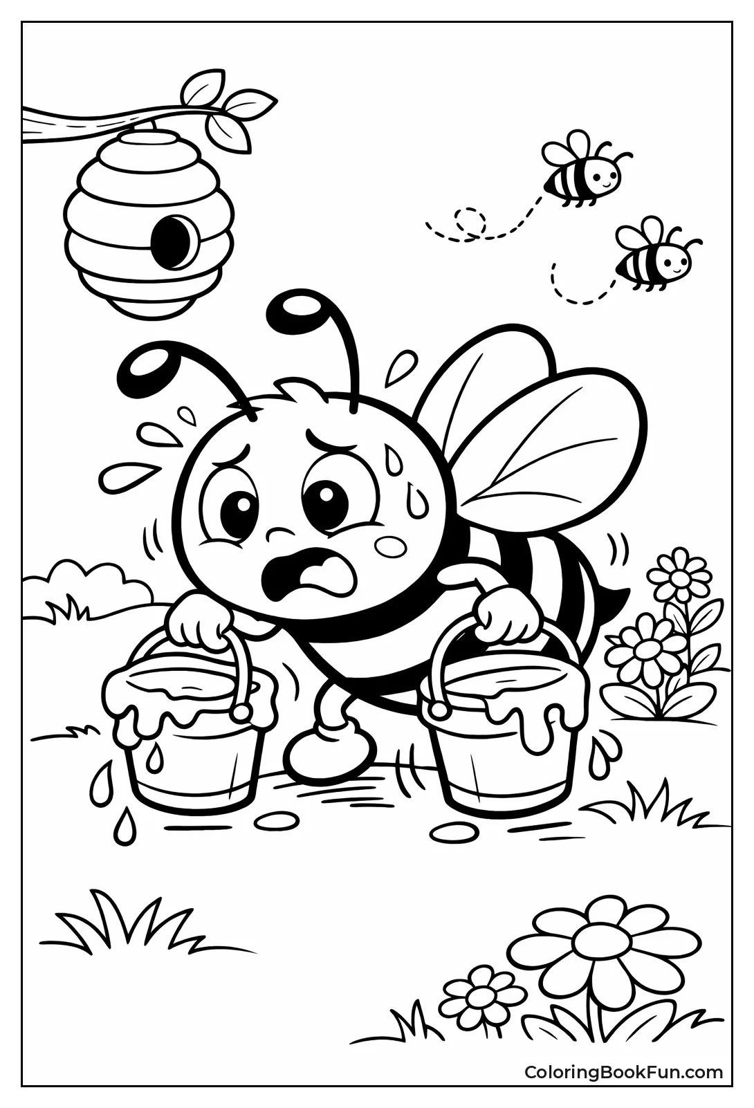 Bee with Nectar Buckets