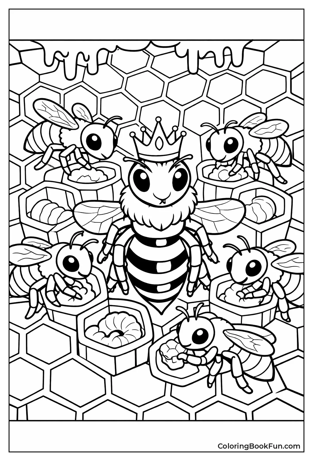 Queen Bee with Workers