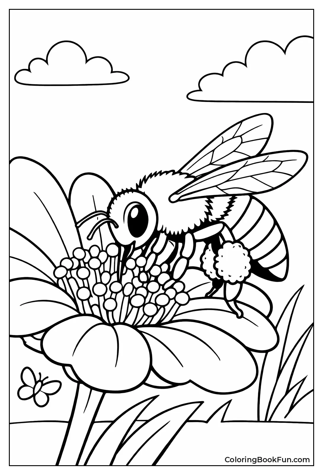 Bee Pollinating Flower