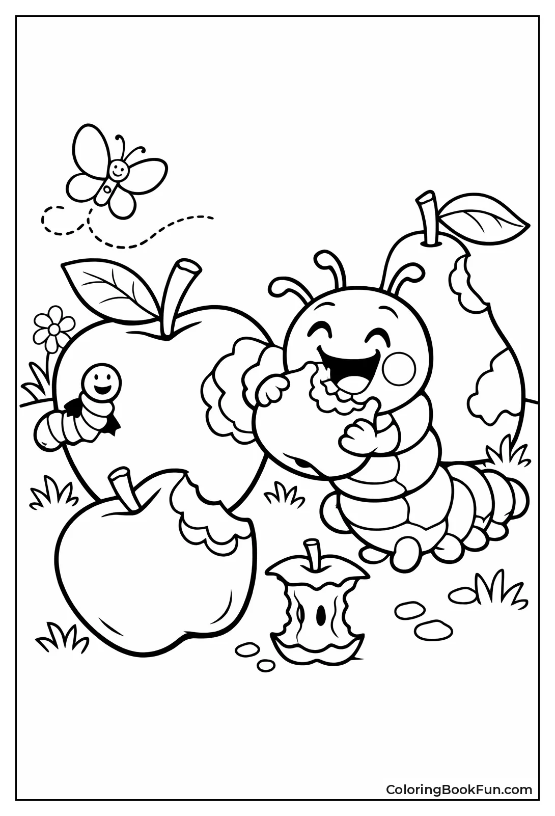 Caterpillar Eating Fruits