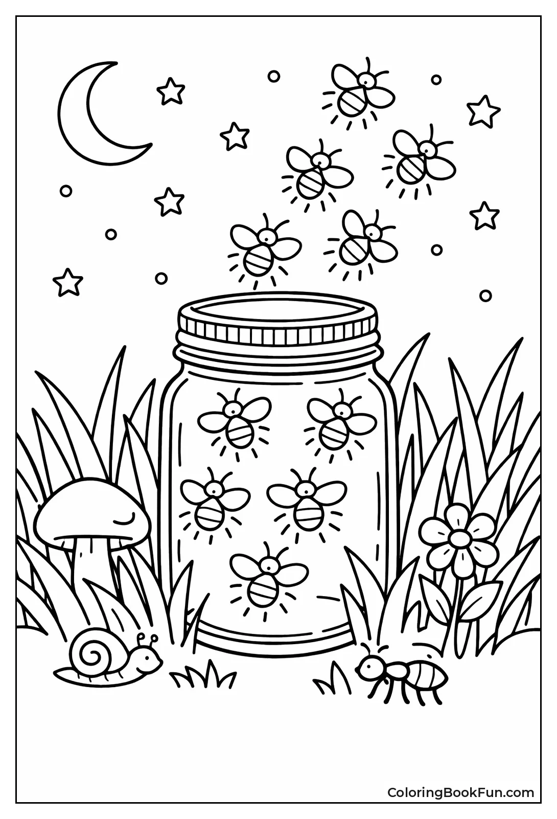 Fireflies in Glowing Jar