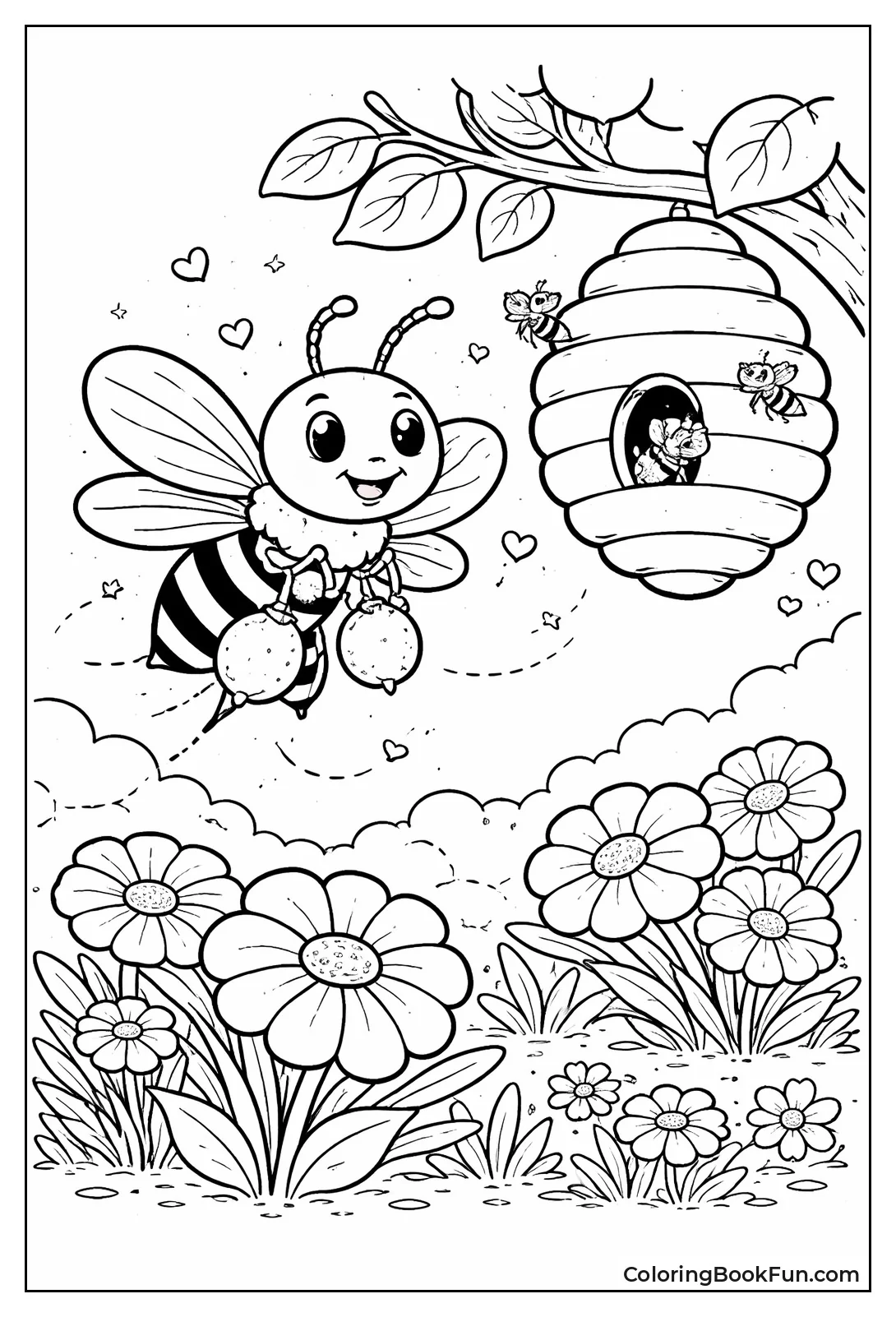 Bee Flying with Pollen