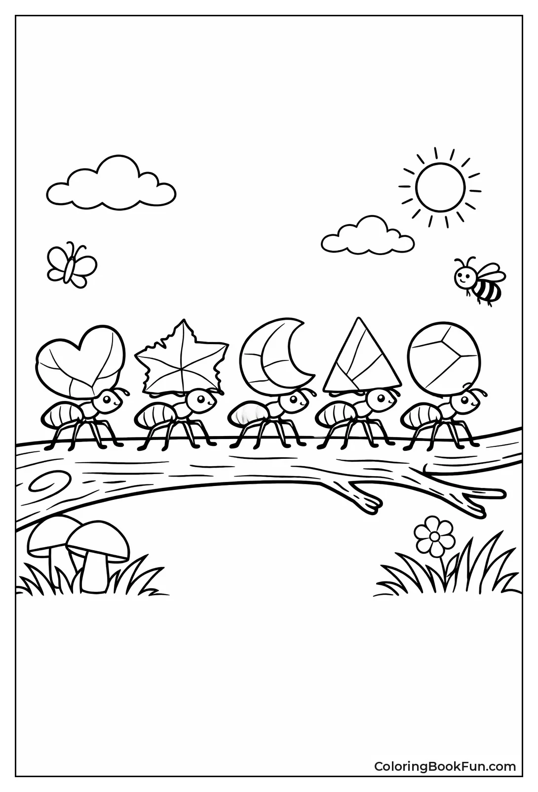 Ants Carrying Leaf Pieces