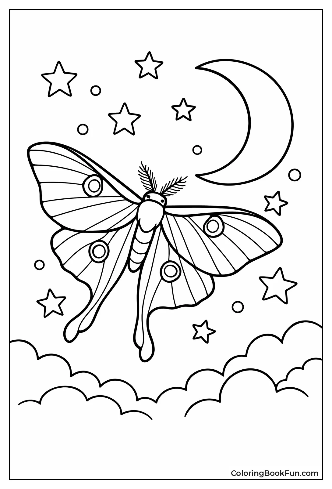 Luna Moth under Moon