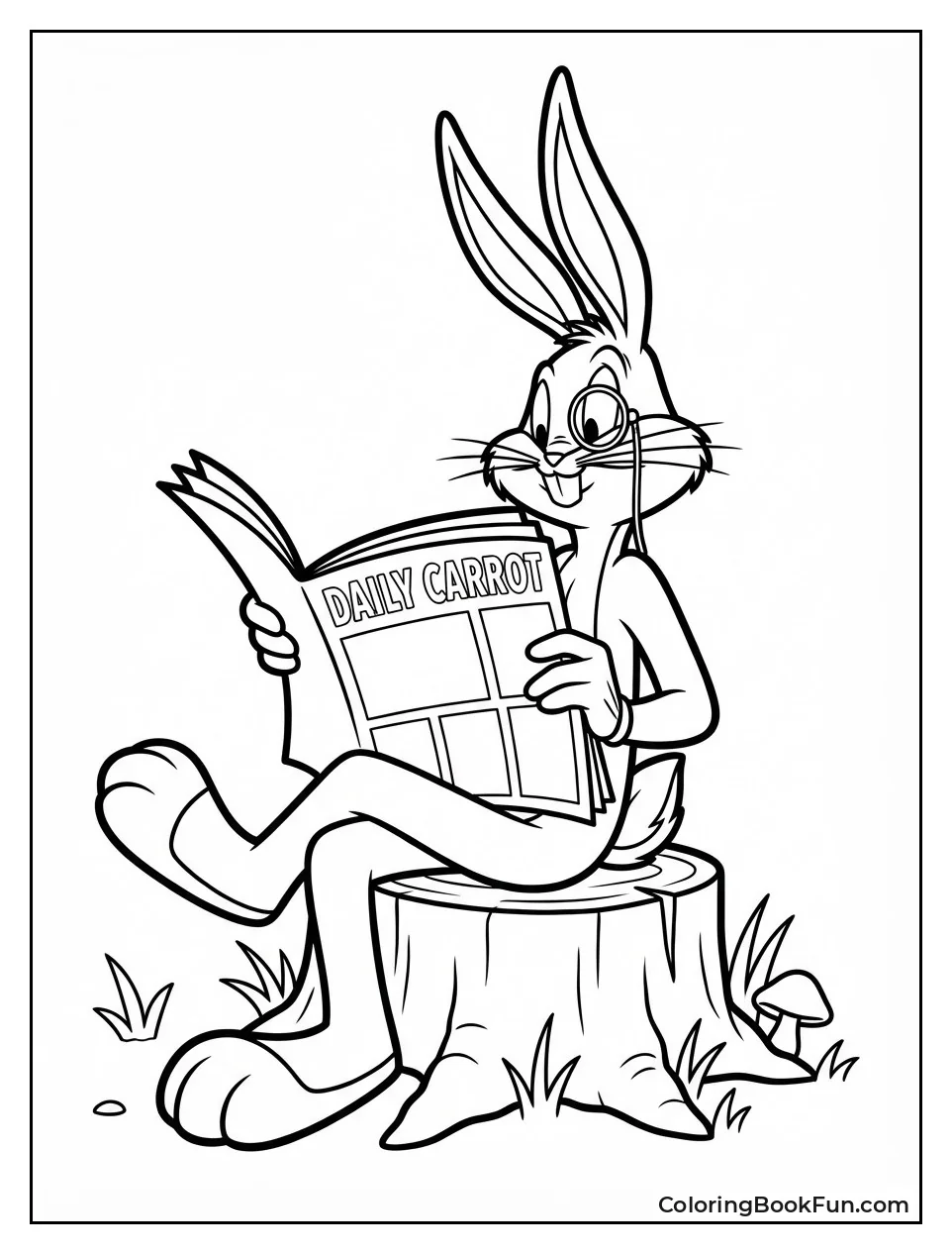 Bugs Bunny Reads Newspaper