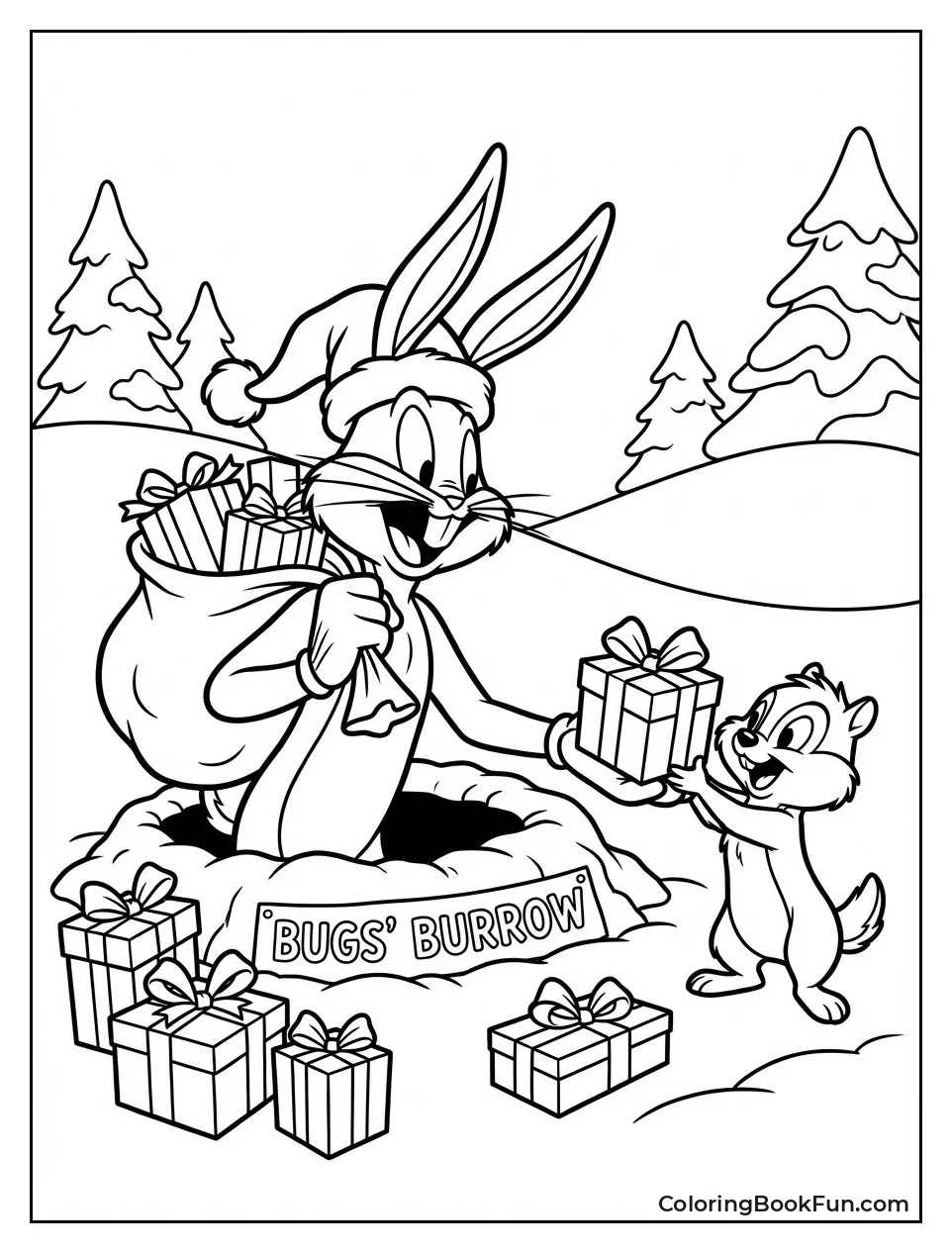 Bugs Bunny Delivers Christmas Gifts