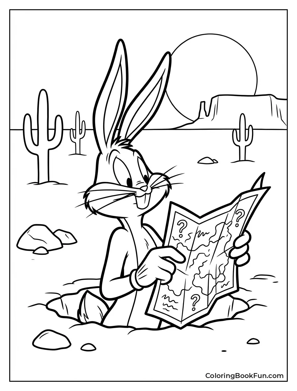 Bugs Bunny Reads Desert Map