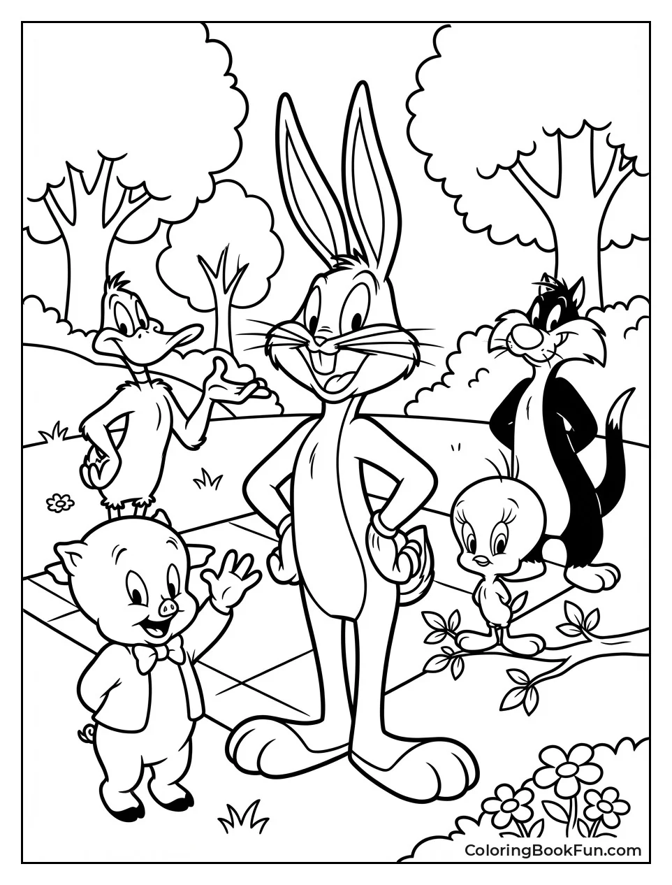 Bugs with Looney Tunes Friends