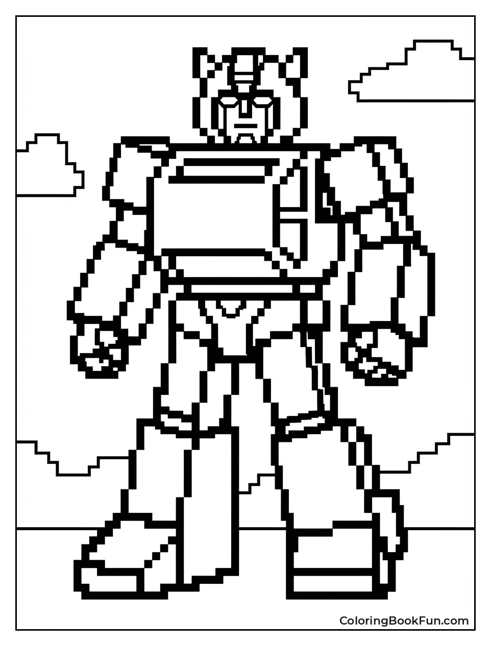 Pixelated 8-Bit Bumblebee Sprite