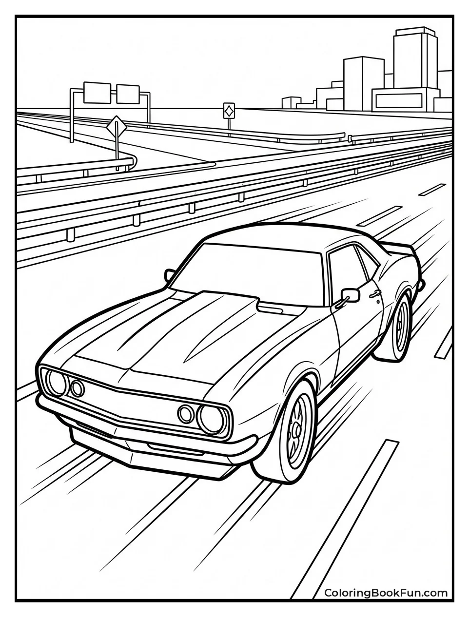 Yellow Camaro Bumblebee Races Fast