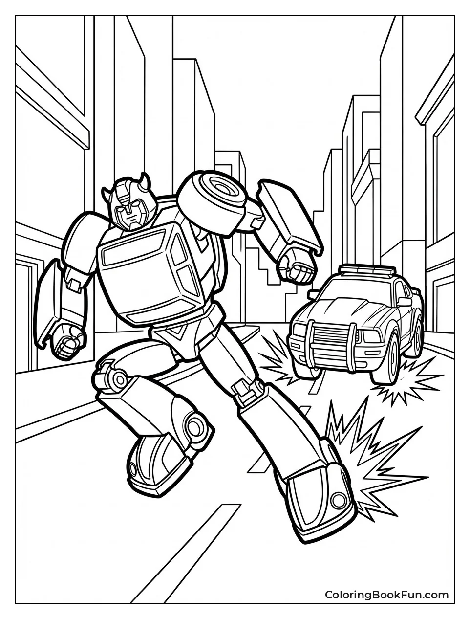 Bumblebee Evades Decepticon Chase