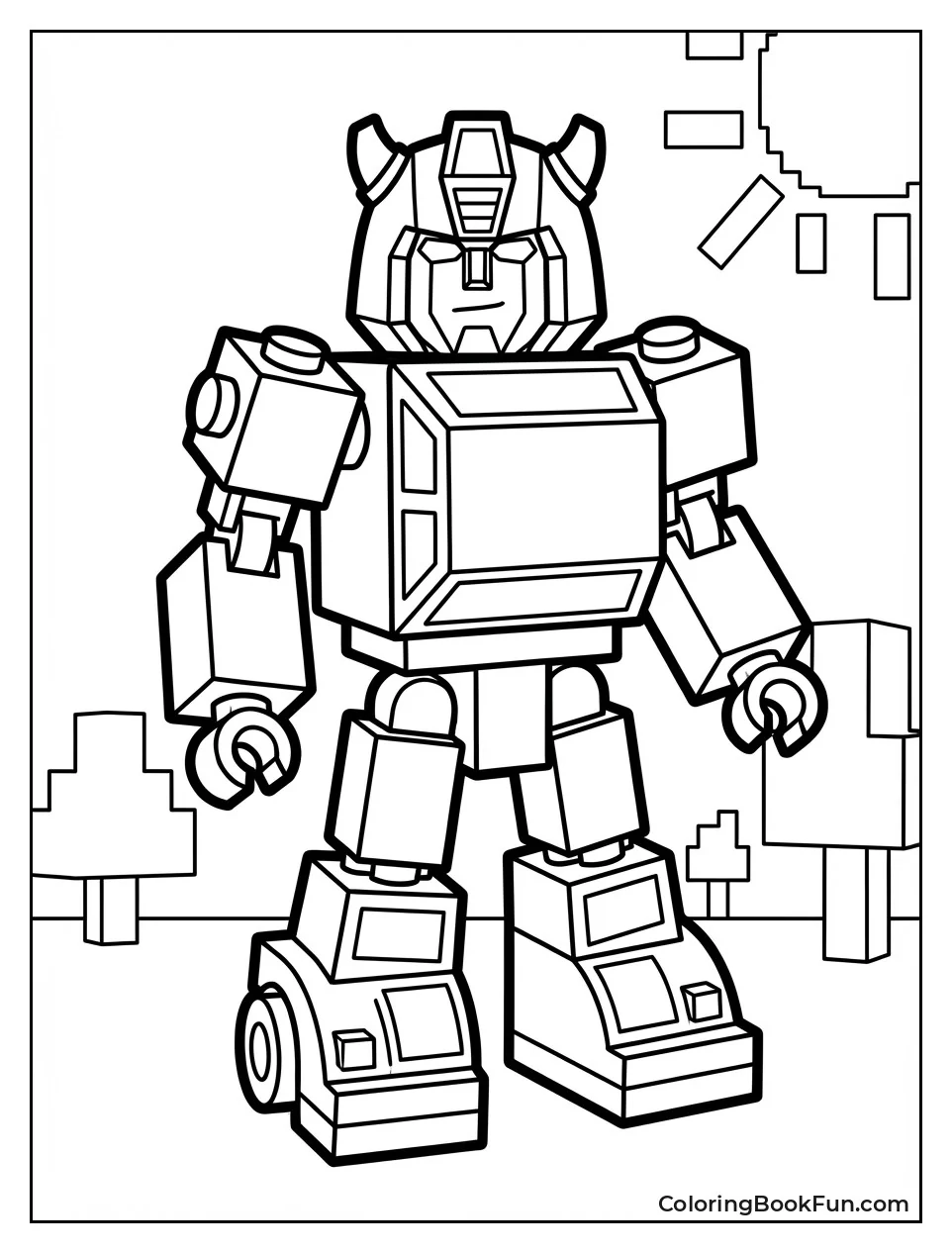 Blocky LEGO Bumblebee Poses Proud