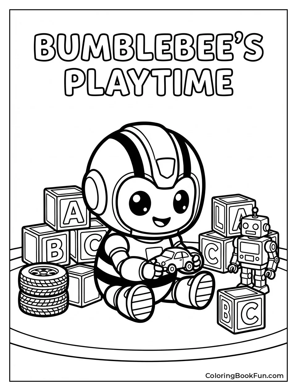 Tiny Bumblebee Plays Toys