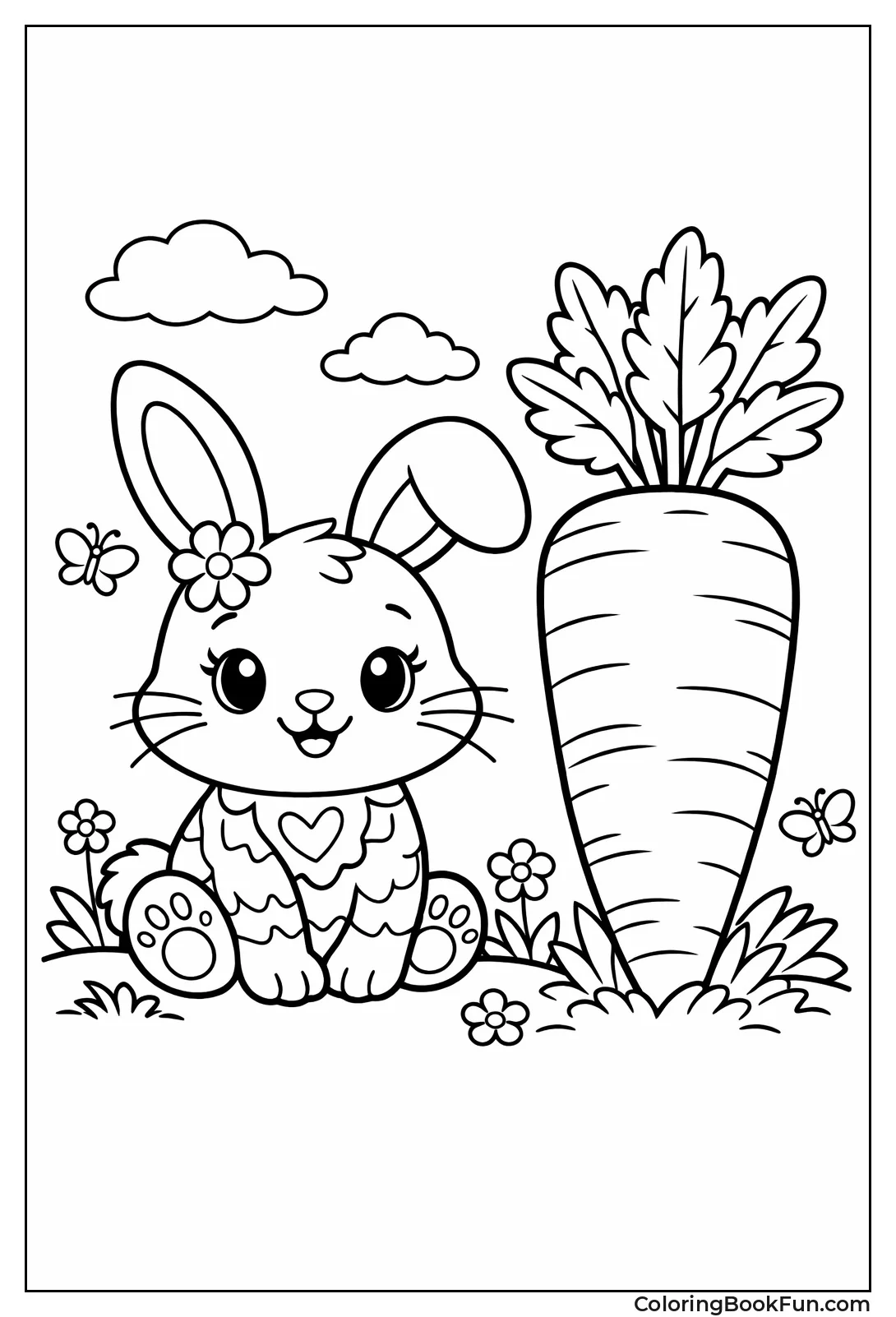 Bunny Next to Giant Carrot