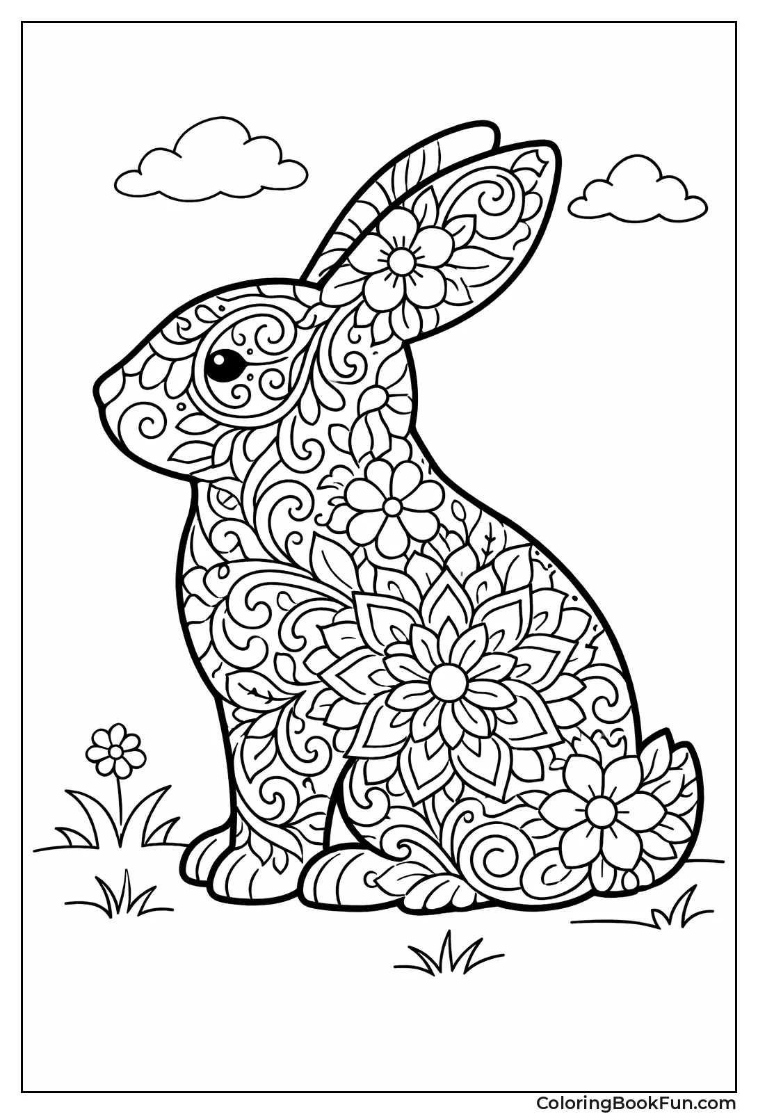 Floral Mandala Bunny Profile