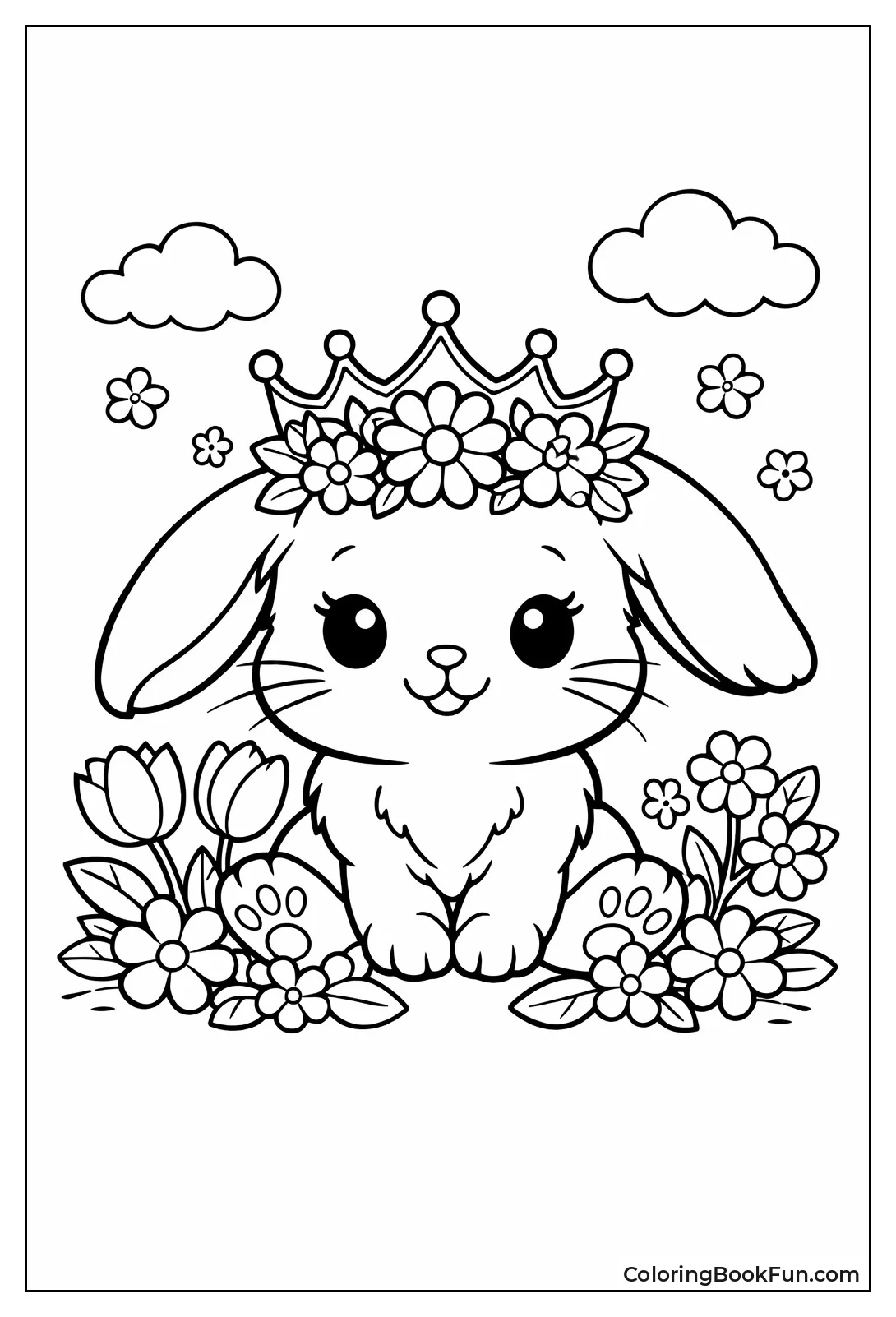 Bunny Wearing Floral Crown