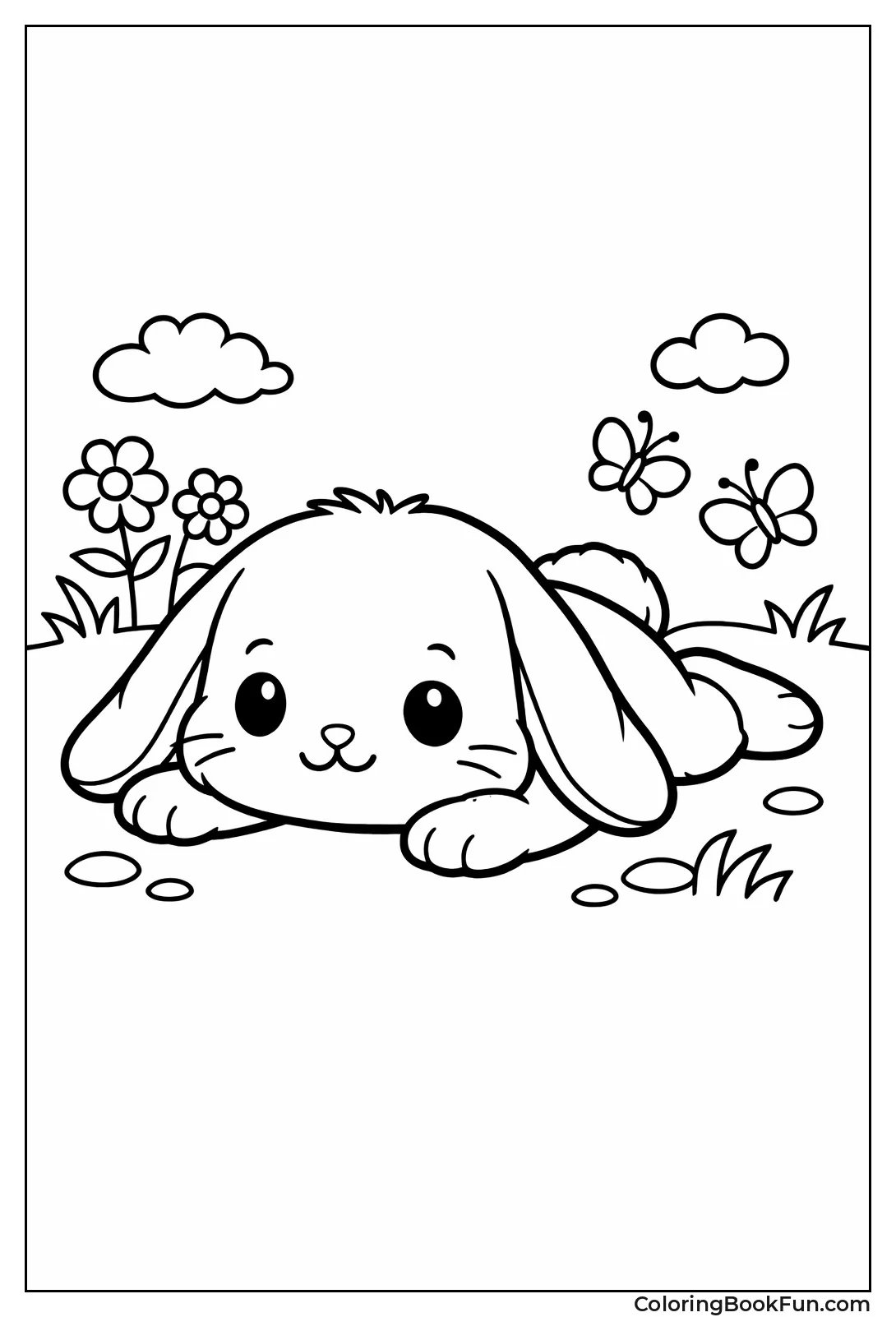 Floppy Bunny Lying Flat