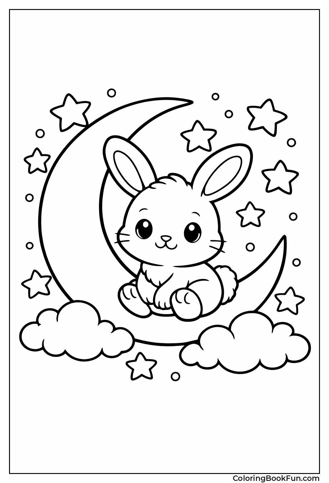 Bunny Sitting on Moon