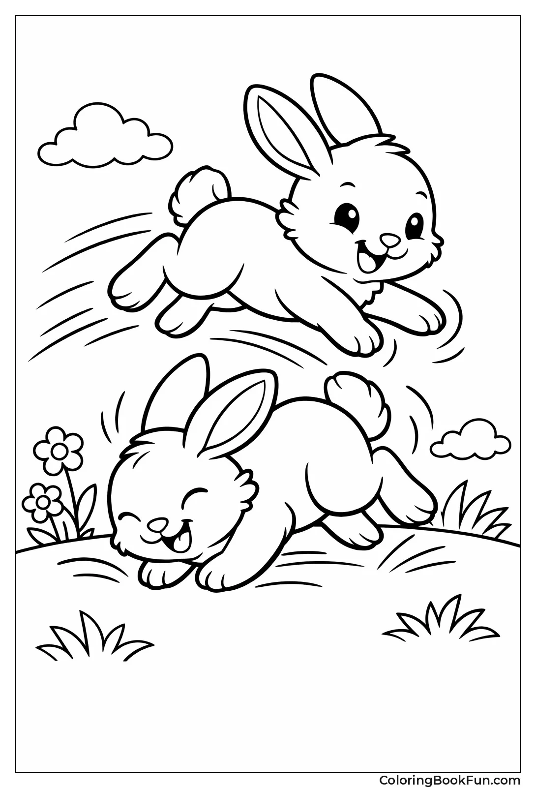 Bunnies Playing Leapfrog