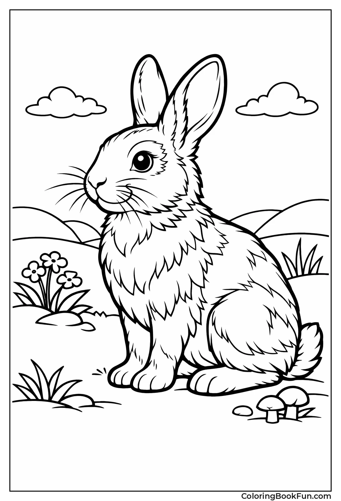 Alert Standing Wild Bunny