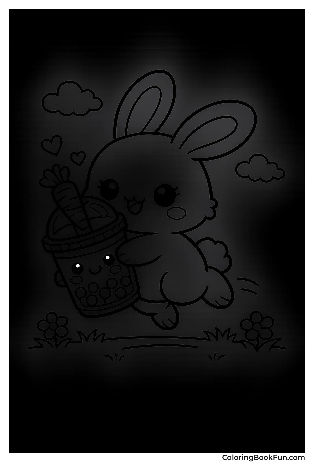 Bunny Holding Strawberry Boba