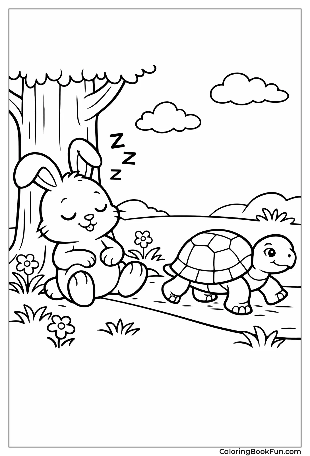 Sleeping Bunny and Tortoise