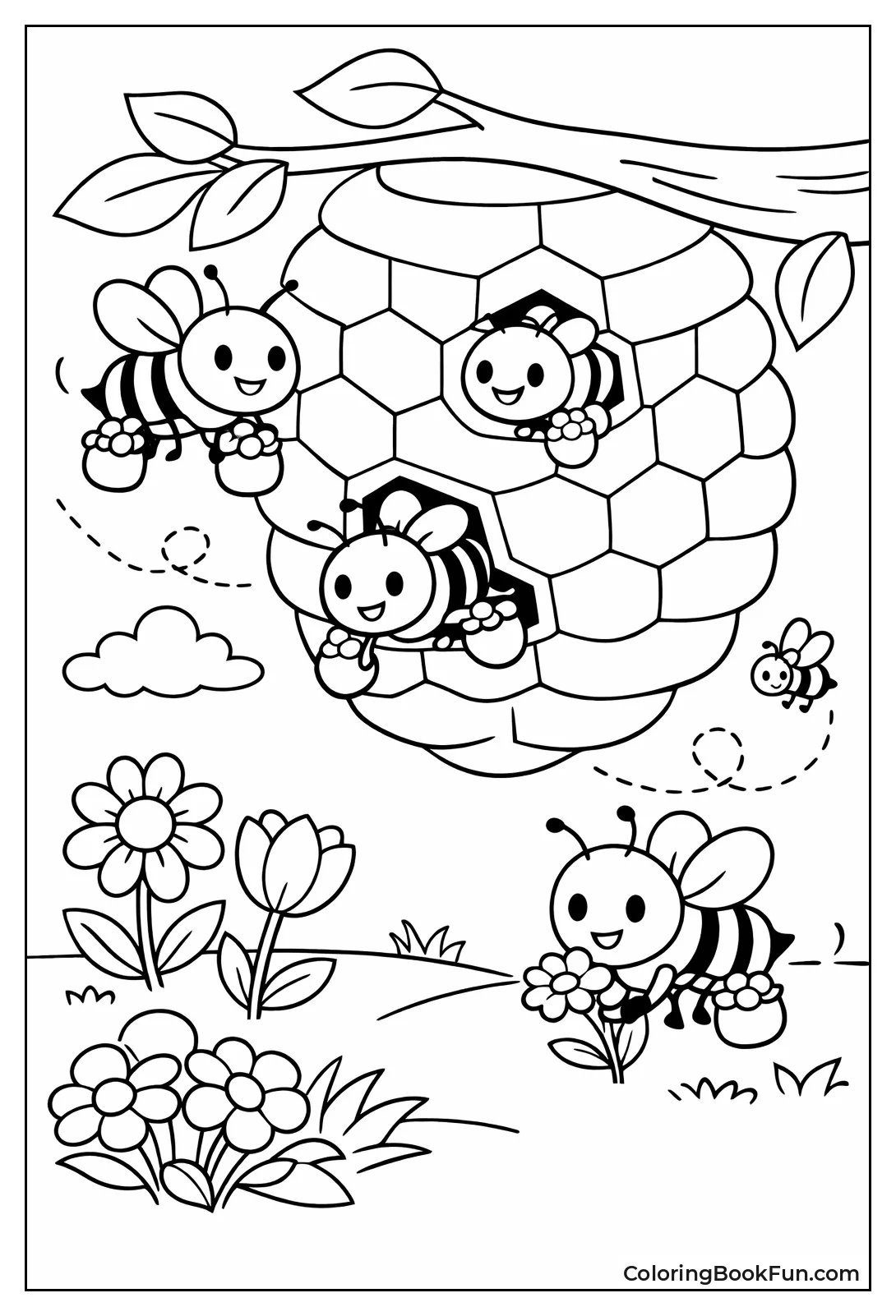 Bees at Hive Entrance