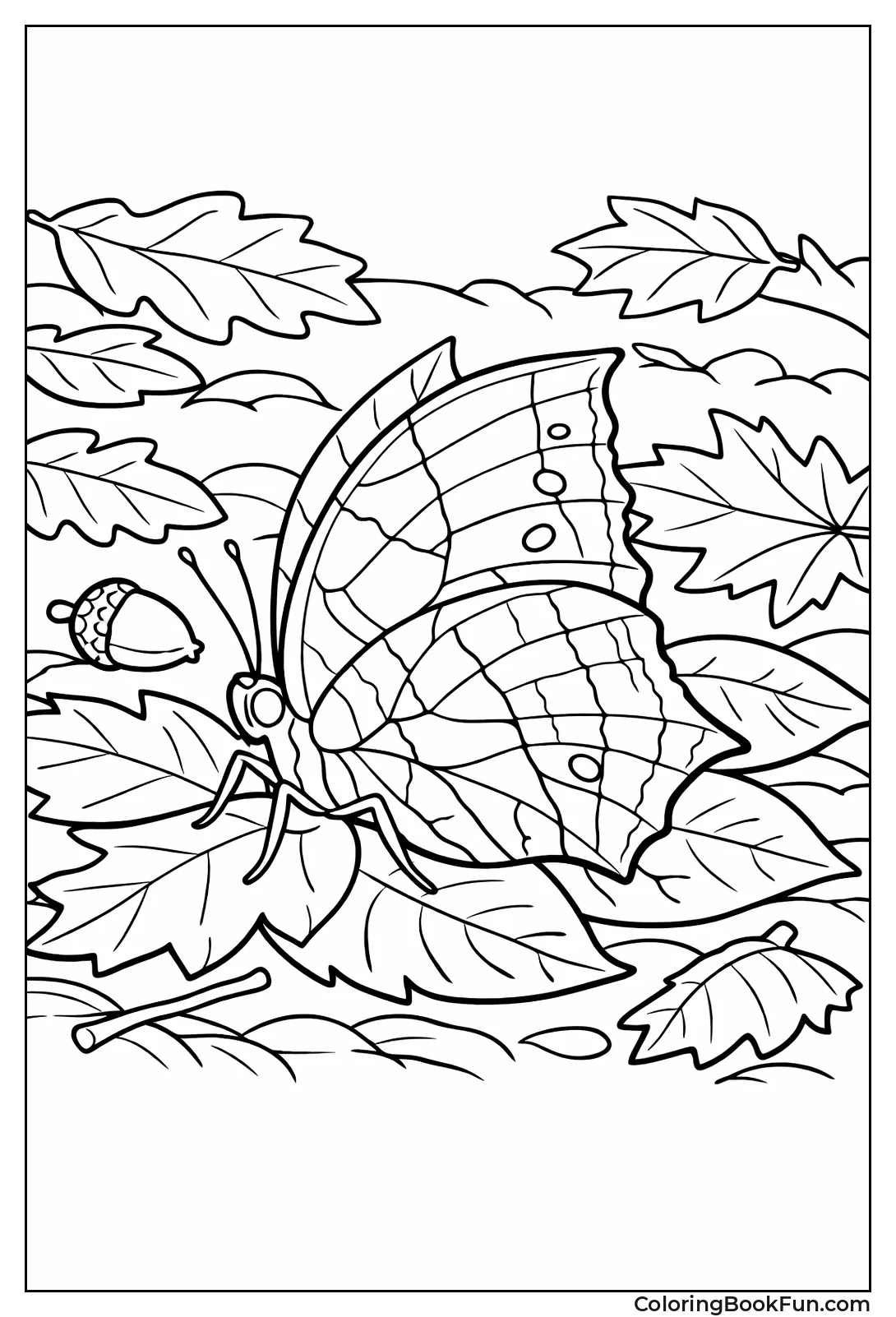 Butterfly Hides in Leaves