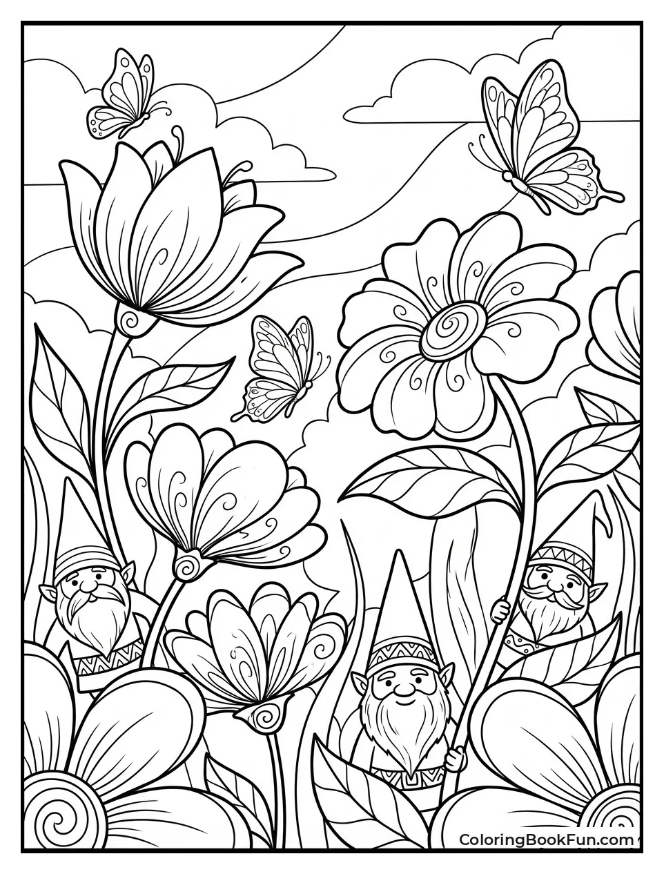 Garden with Giant Butterflies