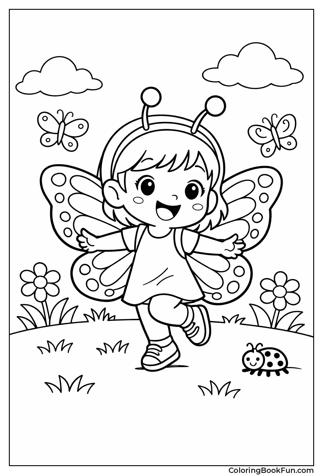 Kid in Butterfly Costume
