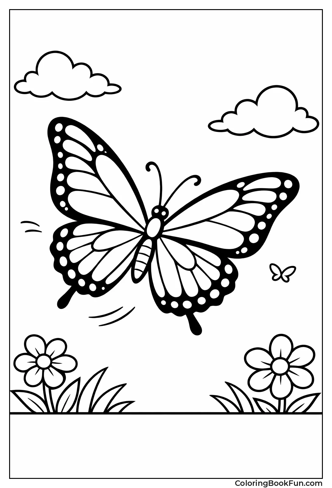 Flying Butterfly Silhouette