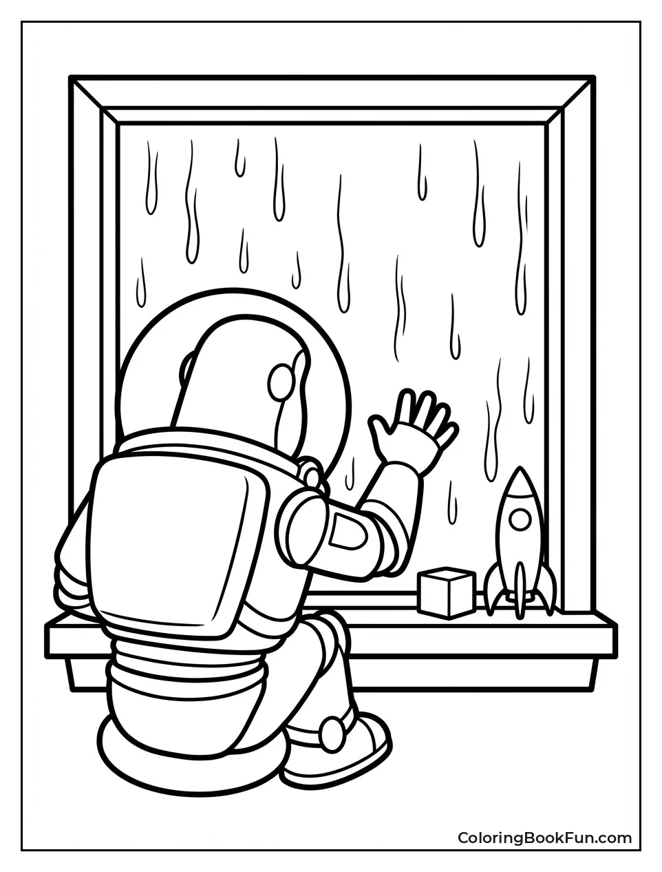 Sad Buzz Gazes at Rainy Window