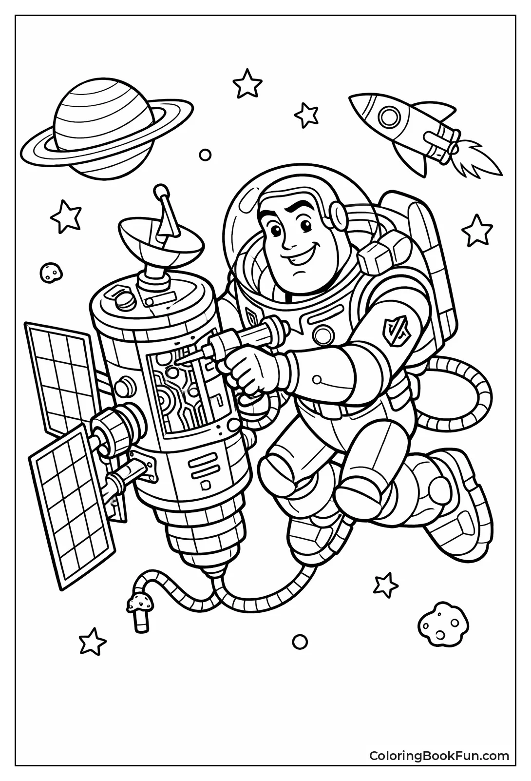 Buzz Fixes Space Satellite