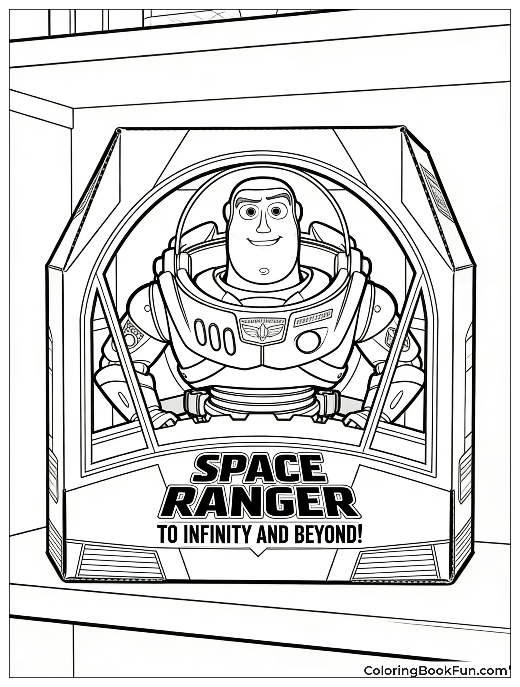 Buzz Sits in His Spaceship Box