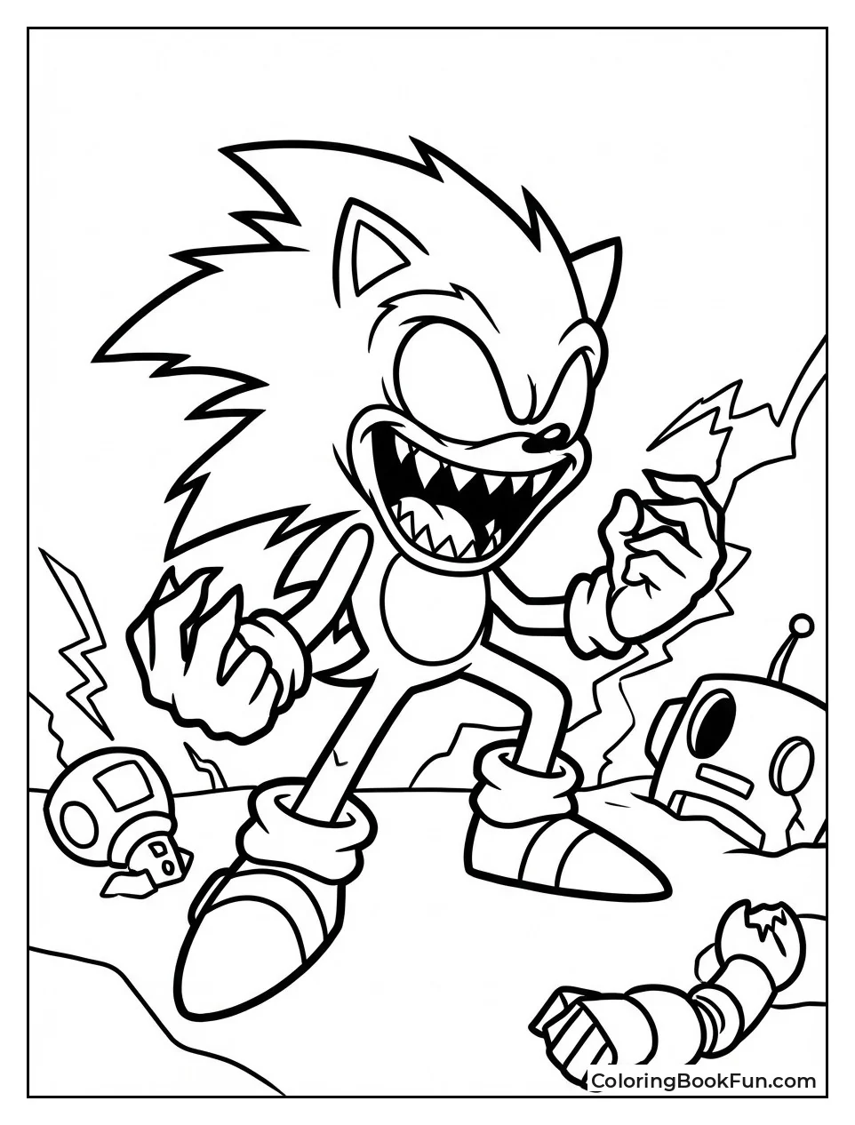 Cackling Dark Sonic Grins Wide