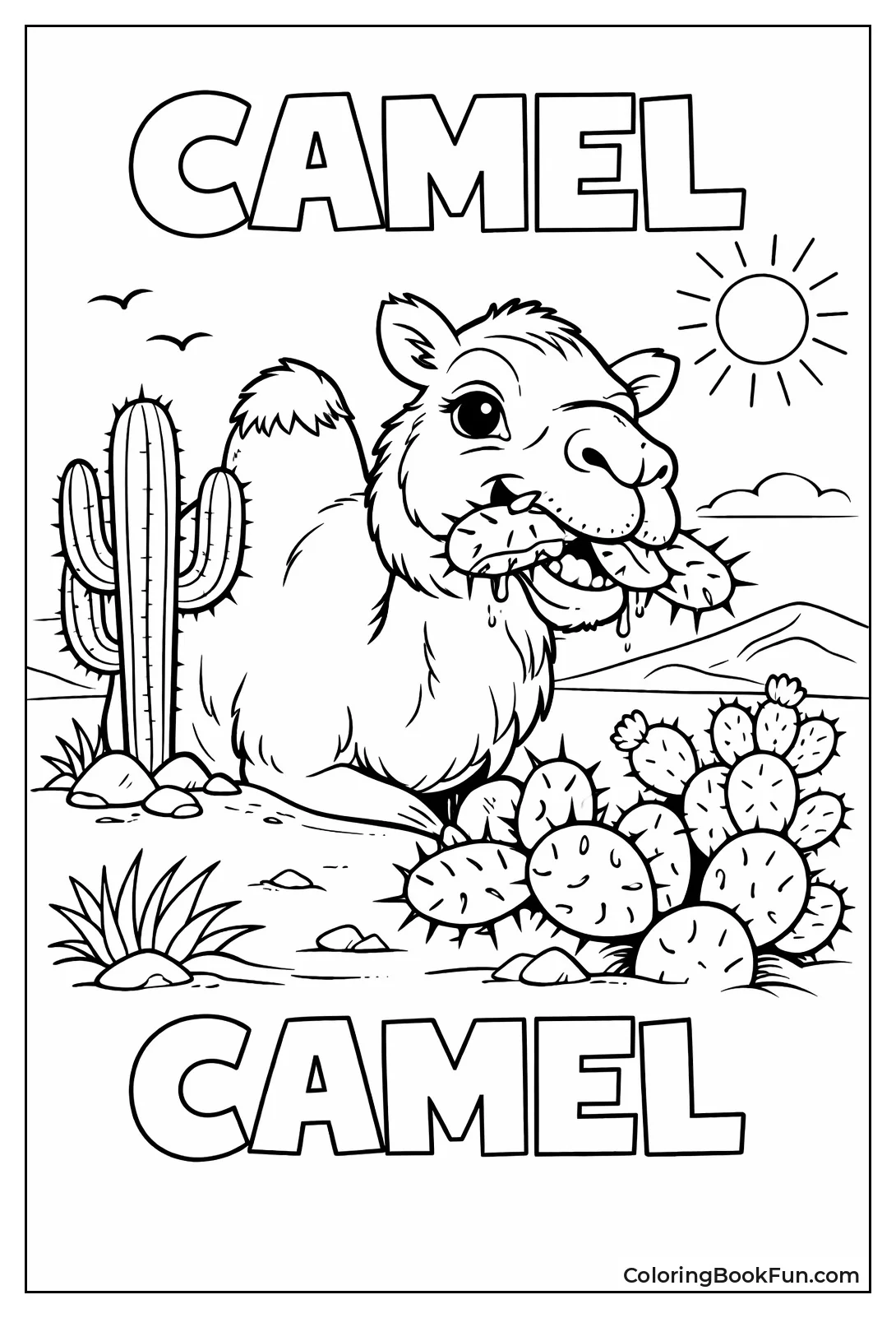 Camel Eating Cactus