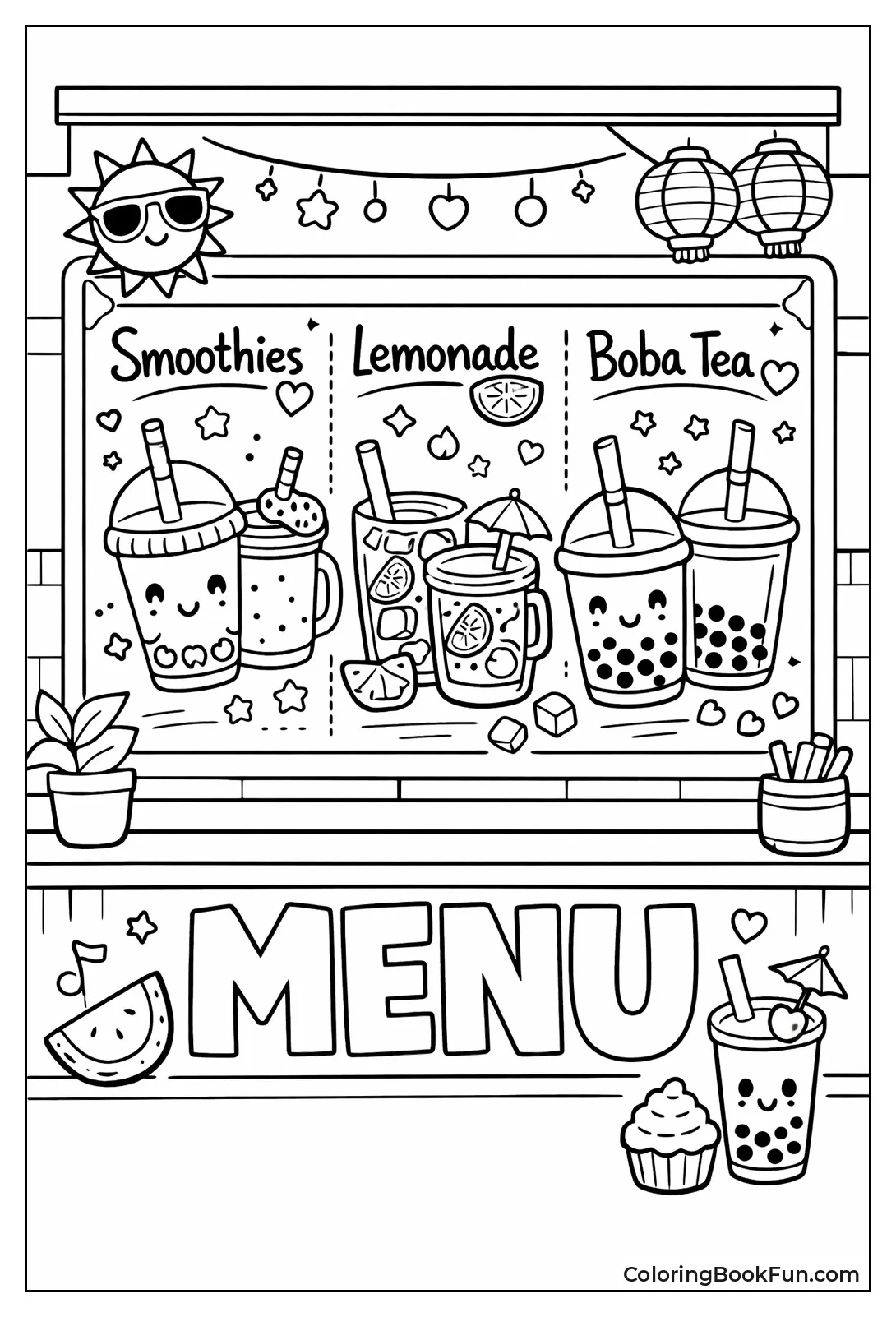 Whimsical Cafe Drink Menu