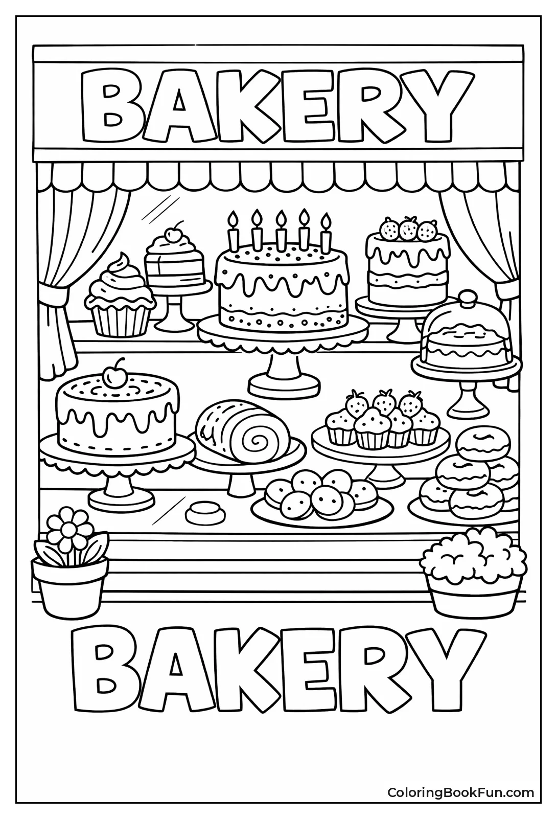 Bakery Window Cake Display