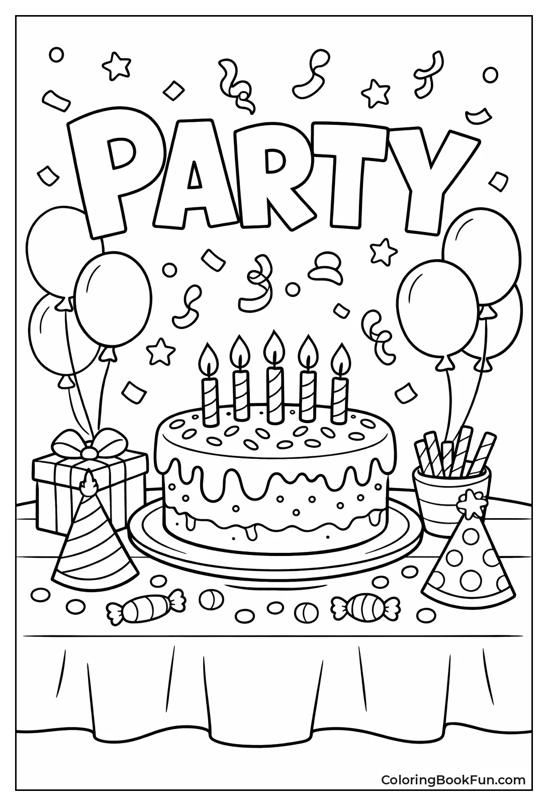 Party Table with Cake