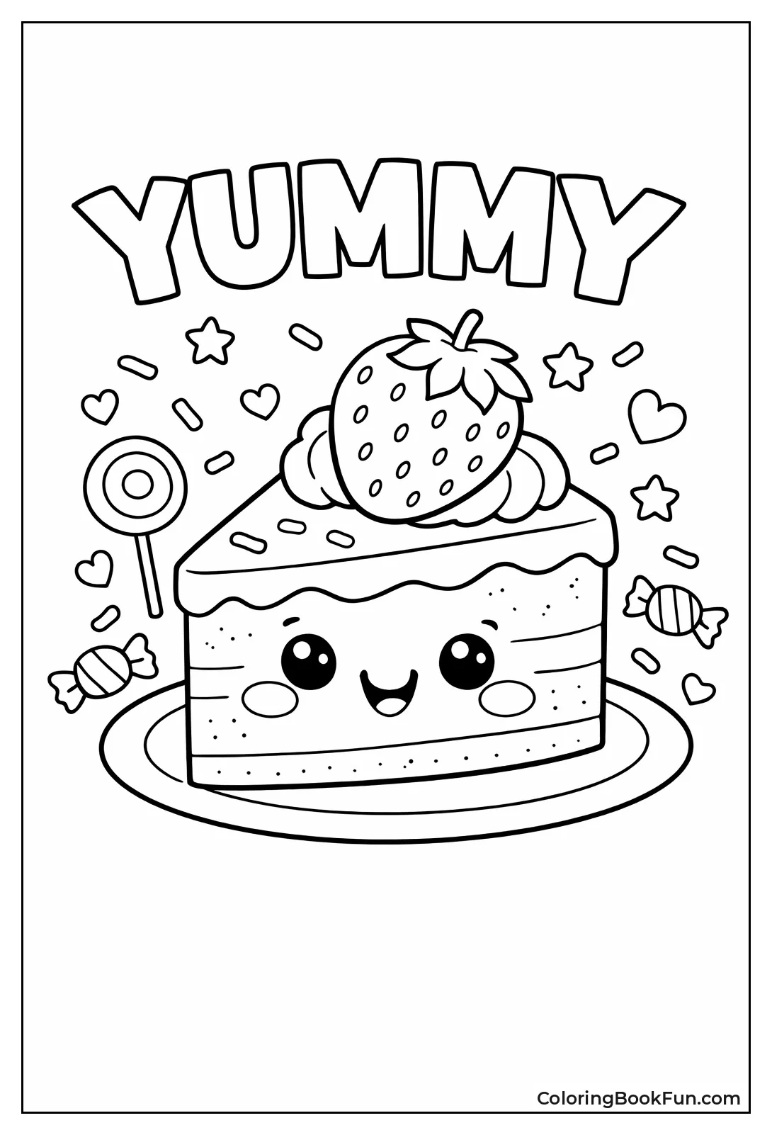 Cute Strawberry Cake Slice