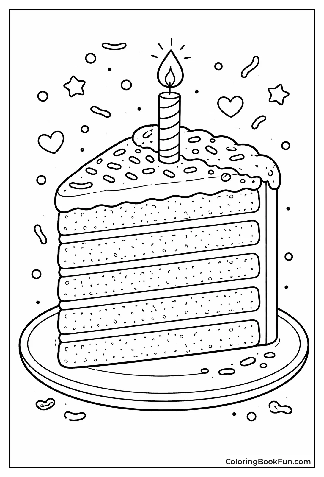 Rainbow Layer Cake Slice