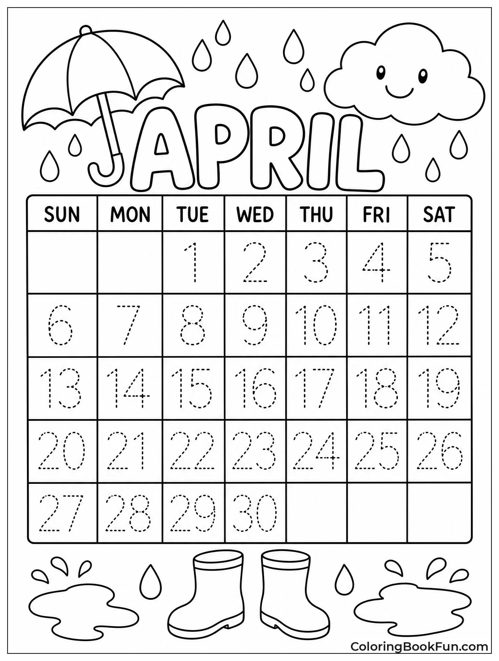April Umbrellas and Falling Raindrops